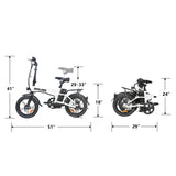 NAKTO Skylark Folding Electric Bicycle 16''