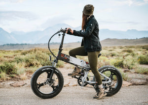 woman on an e-bike