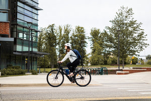 woman riding bike