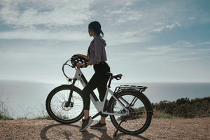 woman using ebike