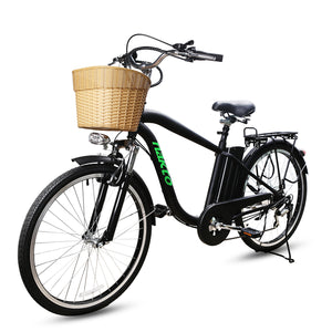 NAKTO Camel Step Over City Electric Bicycle 26" with Plastic Basket