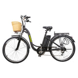 NAKTO Camel Step Through City Electric Bicycle 26" with Plastic Basket