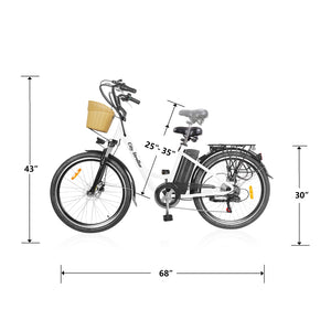 NAKTO City Stroller Electric Bicycle 26''